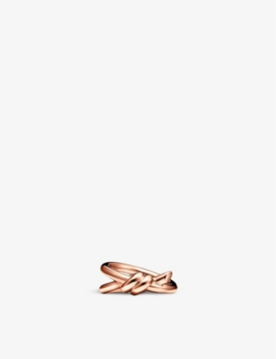 Tiffany & Co Womens Rose Gold Tiffany Knot Double Row 18ct Rose-gold Ring