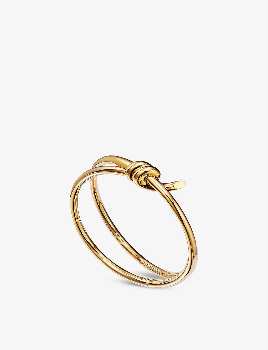 Tiffany & Co Womens Gold Tiffany Knot Double Row 18ct Yellow-gold Hinged Bangle