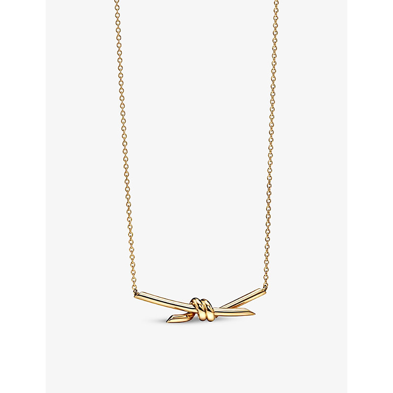 Tiffany & Co Womens Gold Tiffany Knot 18ct Yellow-gold Pendant Necklace