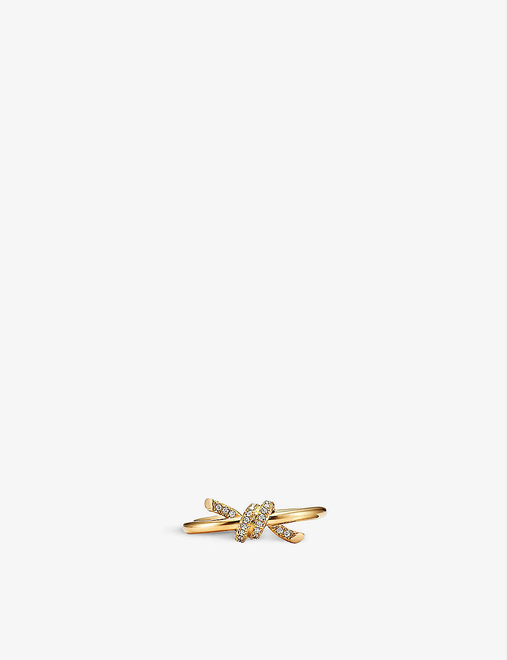 Tiffany & Co Womens Gold Tiffany Knot 18ct Yellow-gold And 0.05ct Brilliant-cut Diamond Ring
