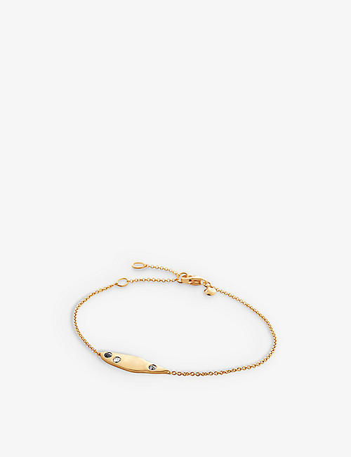 MONICA VINADER: Galaxy Diamond recycled 18ct yellow gold-plated vermeil sterling silver and 0.12ct diamond bracelet
