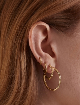 MONICA VINADER: Muse 18ct yellow gold vermeil sterling silver hoop earrings
