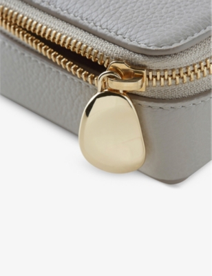 Monica Vinader Logo-embossed Leather Jewellery Box In Grey