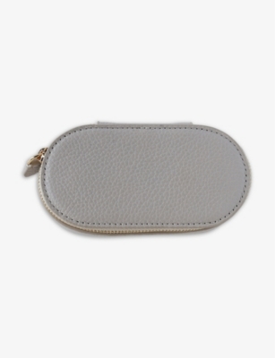 Shop Monica Vinader Womens Grey Mini Oval Leather Jewellery Box