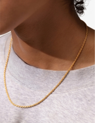 Monica Vinader Womens Yellow Gold Rope-effect 18ct Yellow Gold-plated Vermeil Sterling-silver Chain  In Yellow Gold
