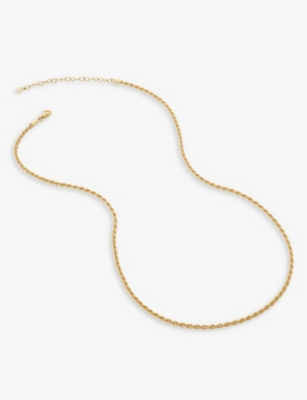 MONICA VINADER: Rope-effect 18ct yellow gold-plated vermeil sterling-silver chain necklace