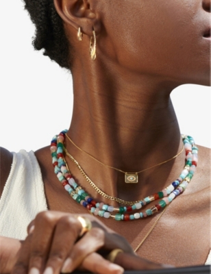 Monica Vinader Womens Gold Freedom 18ct Yellow Gold-plated Vermeil Sterling-silver And Bead Necklace In Gold