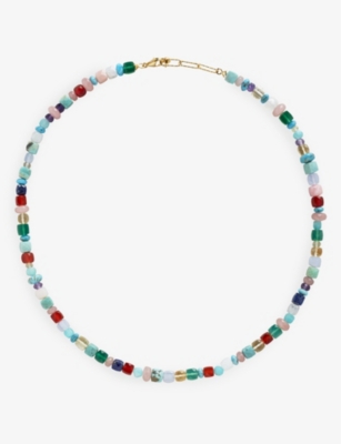 Monica Vinader Womens Gold Freedom 18ct Yellow Gold-plated Vermeil Sterling-silver And Bead Necklace