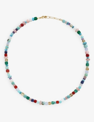 Monica Vinader Womens Gold Freedom 18ct Yellow Gold-plated Vermeil Sterling-silver And Bead Necklace