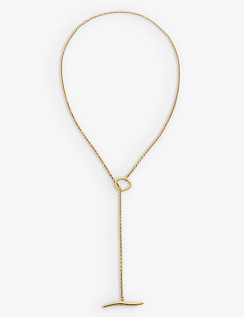MONICA VINADER: Nura Reef Lariat 18ct yellow gold-plated vermeil sterling silver necklace