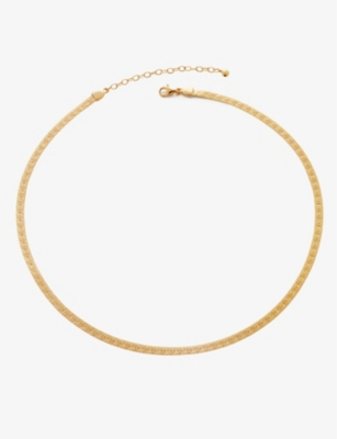 MONICA VINADER: Heart Snake recycled 18ct yellow gold-plated vermeil sterling-silver choker necklace
