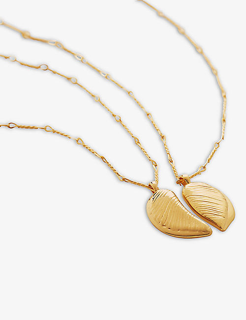 MONICA VINADER: Togetherness 18ct recycled yellow gold-plated vermeil sterling-silver friendship necklace set