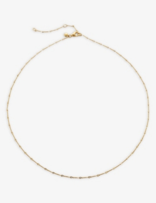 Monica Vinader Womens Gold Fine Twist 18ct Yellow Gold-plated Sterling Silver Vermeil Choker Necklac