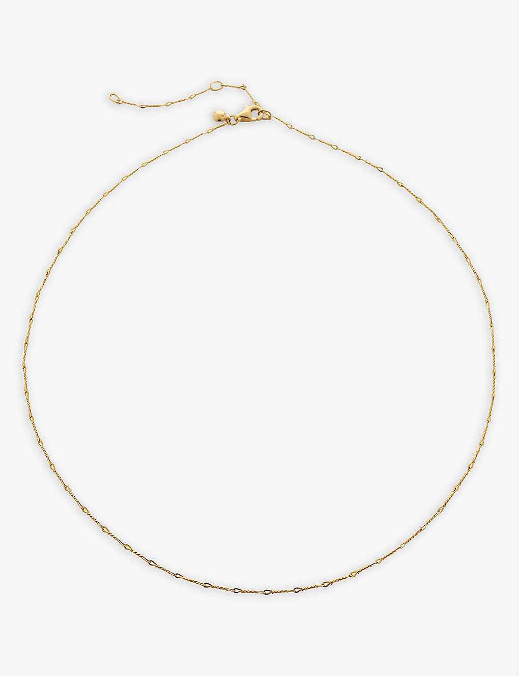 Monica Vinader Womens Gold Fine Twist 18ct Yellow Gold-plated Sterling Silver Vermeil Choker Necklac