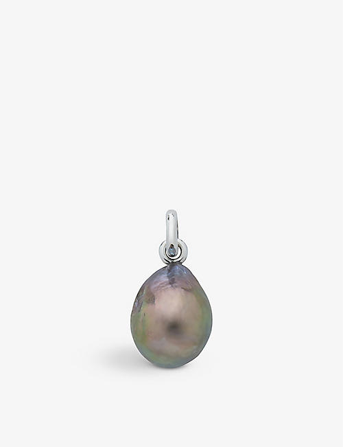 MONICA VINADER: Nura sterling silver and baroque pearl pendant