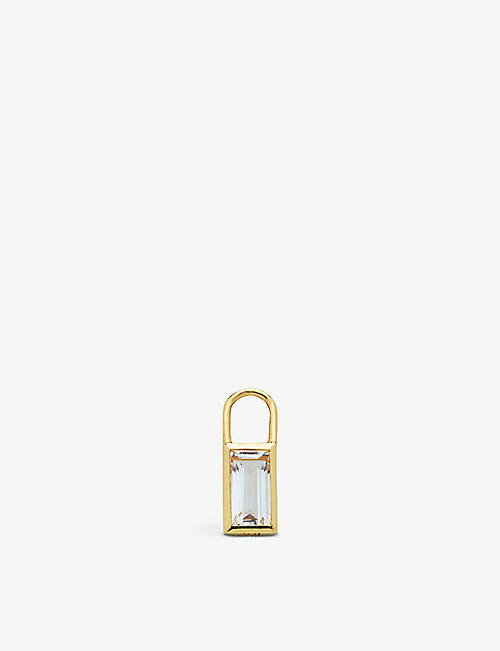 MONICA VINADER: Baguette 18ct yellow gold-plated vermeil sterling silver ear charm
