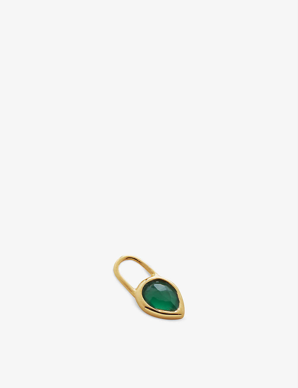 Monica Vinader Womens Green Teardrop 18ct Yellow Gold-plated Sterling Silver Vermeil Ear Charm