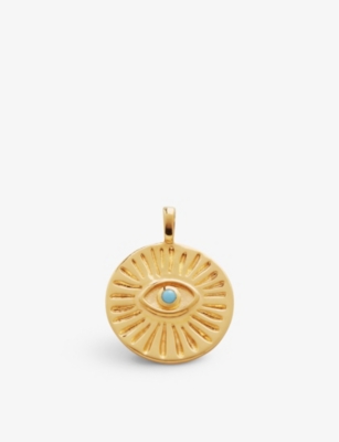 MONICA VINADER: Talisman Evil Eye 18ct yellow gold-plated sterling silver vermeil pendant
