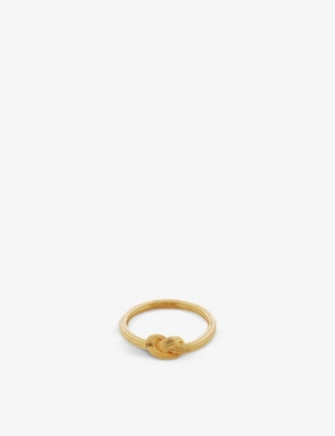 MONICA VINADER MONICA VINADER WOMENS GOLD GROOVE SKINNY KNOT 18CT YELLOW GOLD-PLATED STERLING SILVER VERMEIL RING,54948342