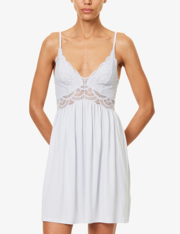 Marry Me Mademoiselle stretch-jersey and lace chemise