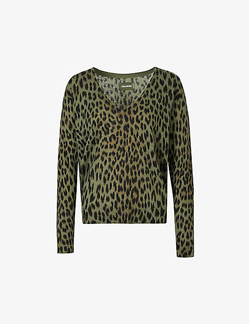 ZADIG&VOLTAIRE: Brume leopard-print cashmere jumper