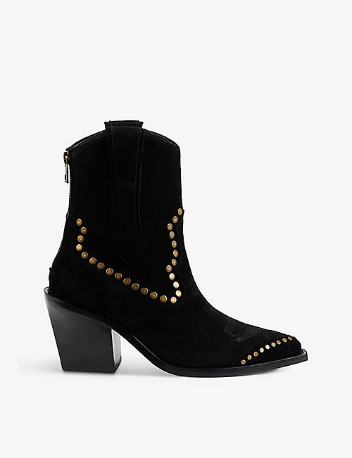 ZADIG&VOLTAIRE: Cara High western suede ankle boots