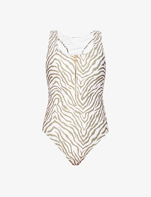 HEIDI KLEIN Malibu Wild Plains zebra-print stretch-recycled polyamide swimsuit