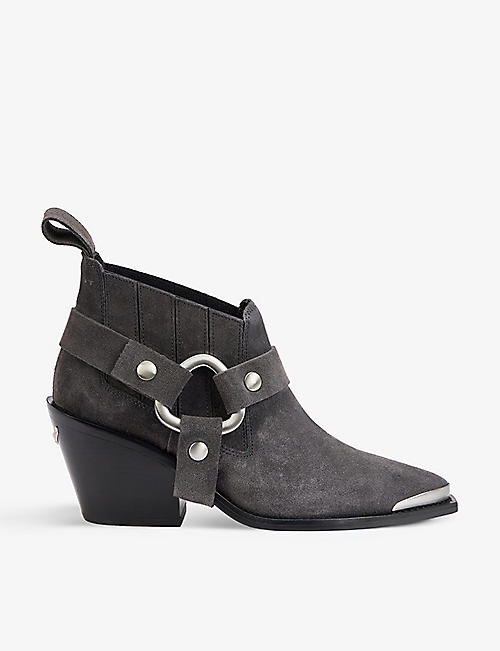 ZADIG&VOLTAIRE: N'Dricks heeled suede ankle boots