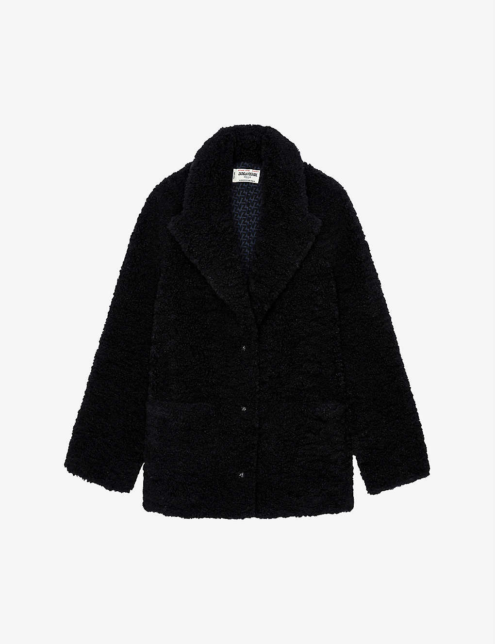 Zadig & Voltaire Zadig&voltaire Womens Noir Fleur Collared Faux-fur Coat