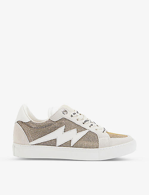 ZADIG&VOLTAIRE: ZV1747 glittery suede-blend trainers