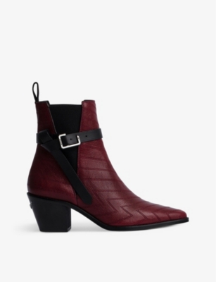 ZADIG&VOLTAIRE: Tyler stitch-detail leather ankle boots
