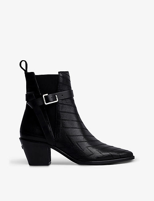 ZADIG&VOLTAIRE: Tyler stitch-detail leather ankle boots