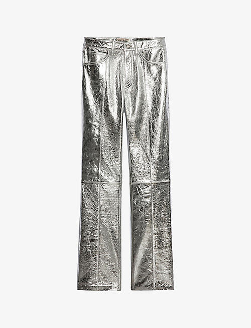 ZADIG&VOLTAIRE: Poete metallic leather trousers