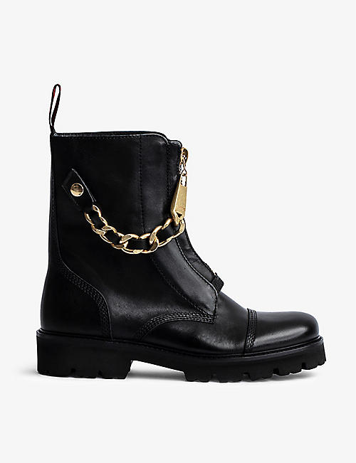 ZADIG&VOLTAIRE: Joe Cecilia zip-up leather ankle boots