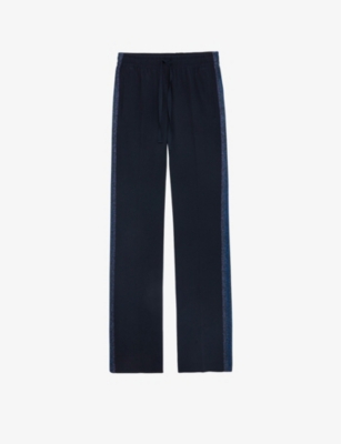 Zadig & Voltaire Zadig&voltaire Women's Encre Pomy Side-stripe Woven Jogging Bottoms