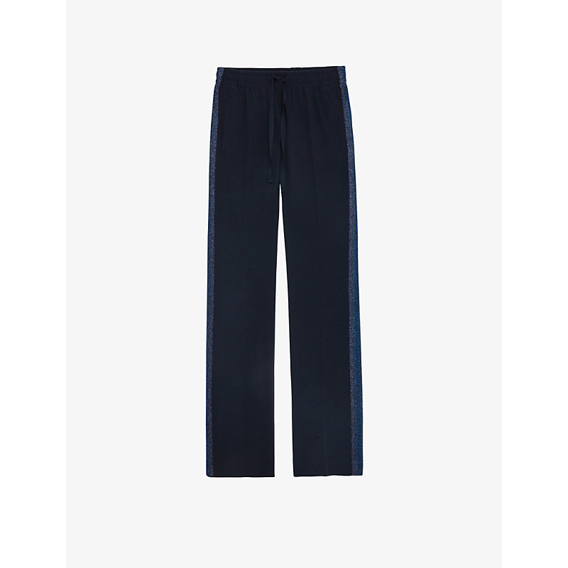 Zadig & Voltaire Zadig&voltaire Womens Encre Pomy Side-stripe Woven Jogging Bottoms