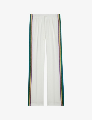 Zadig & Voltaire Womens Judo Pomy Side-stripe Woven Jogging Bottoms In Judo