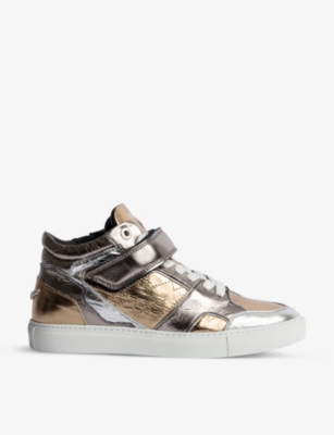 metallic high top trainers