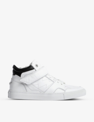 Zadig & Voltaire Zv1747 Mid Smooth Calfskinin White Leather In Blanc