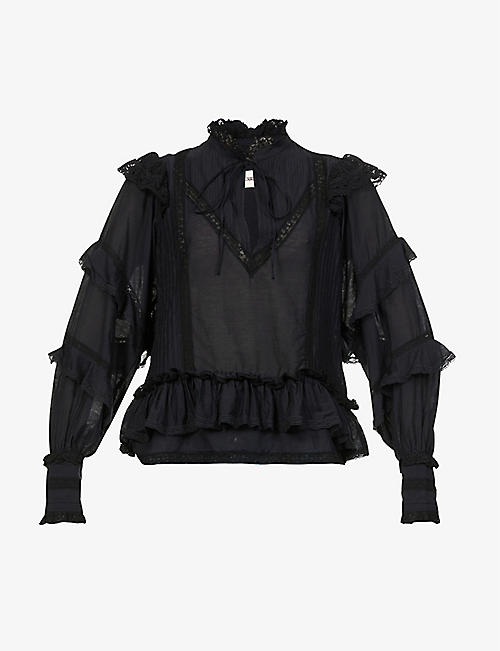 ZADIG&VOLTAIRE: Trinity ruffle-trimmed cotton-blend top