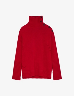 Zadig & Voltaire Alma Cashmere Knitted Jumper In Cerise