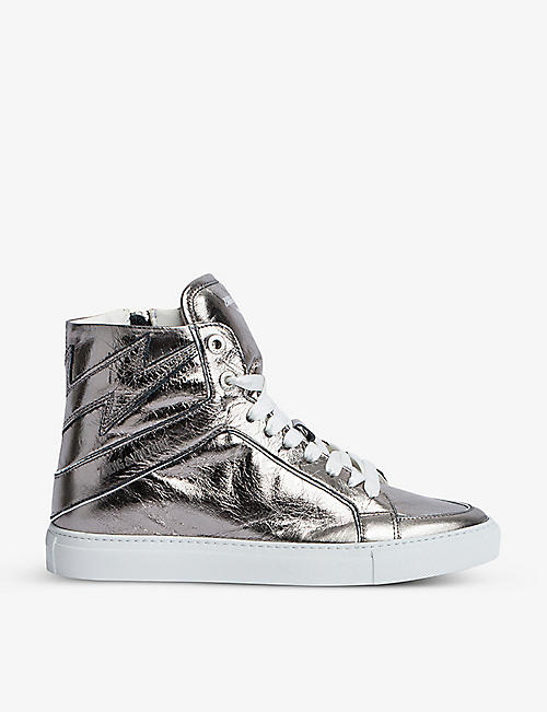 ZADIG&VOLTAIRE: ZV1747 High Flash metallic leather high-top trainers