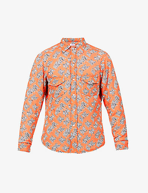 ERL: Graphic-print padded cotton overshirt