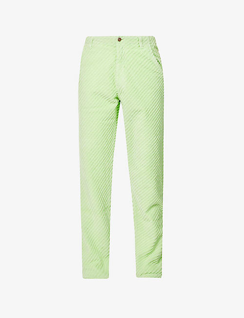 ERL: Straight-leg mid-rise cotton cargo trousers