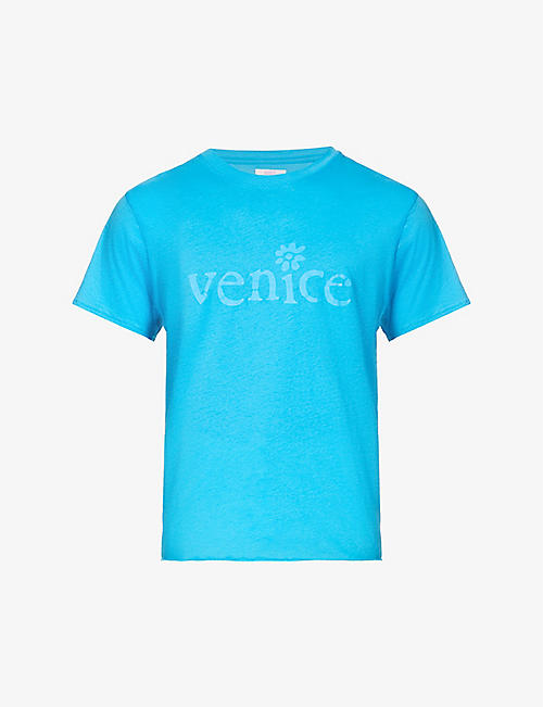 ERL: Venice crewneck marled cotton-jersey T-shirt