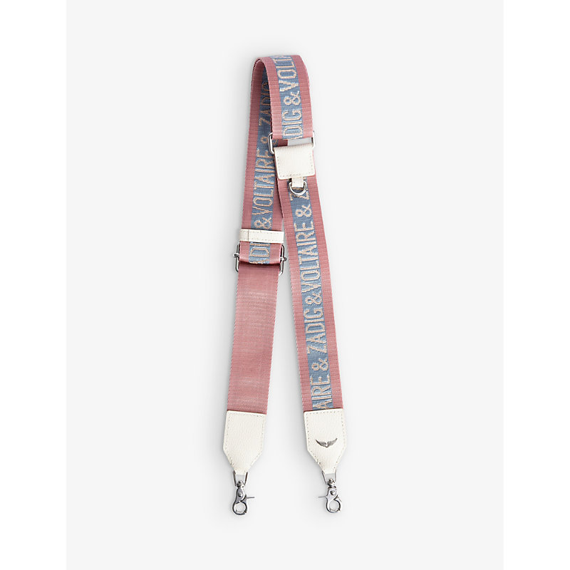 Zadig & Voltaire Logo-embroidered Woven Shoulder Strap In Date