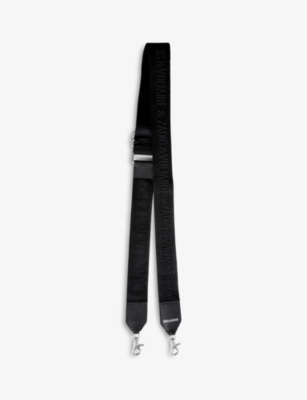 Logo-embroidered woven shoulder strap