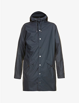 RAINS: Long-lined relaxed-fit shell hooded jacket