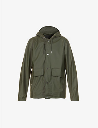 RAINS: Short relaxed-fit shell hooded jacket