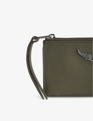 Zadig & Voltaire Womens Zv Logo-plaque Leather Cardholder Record In Record